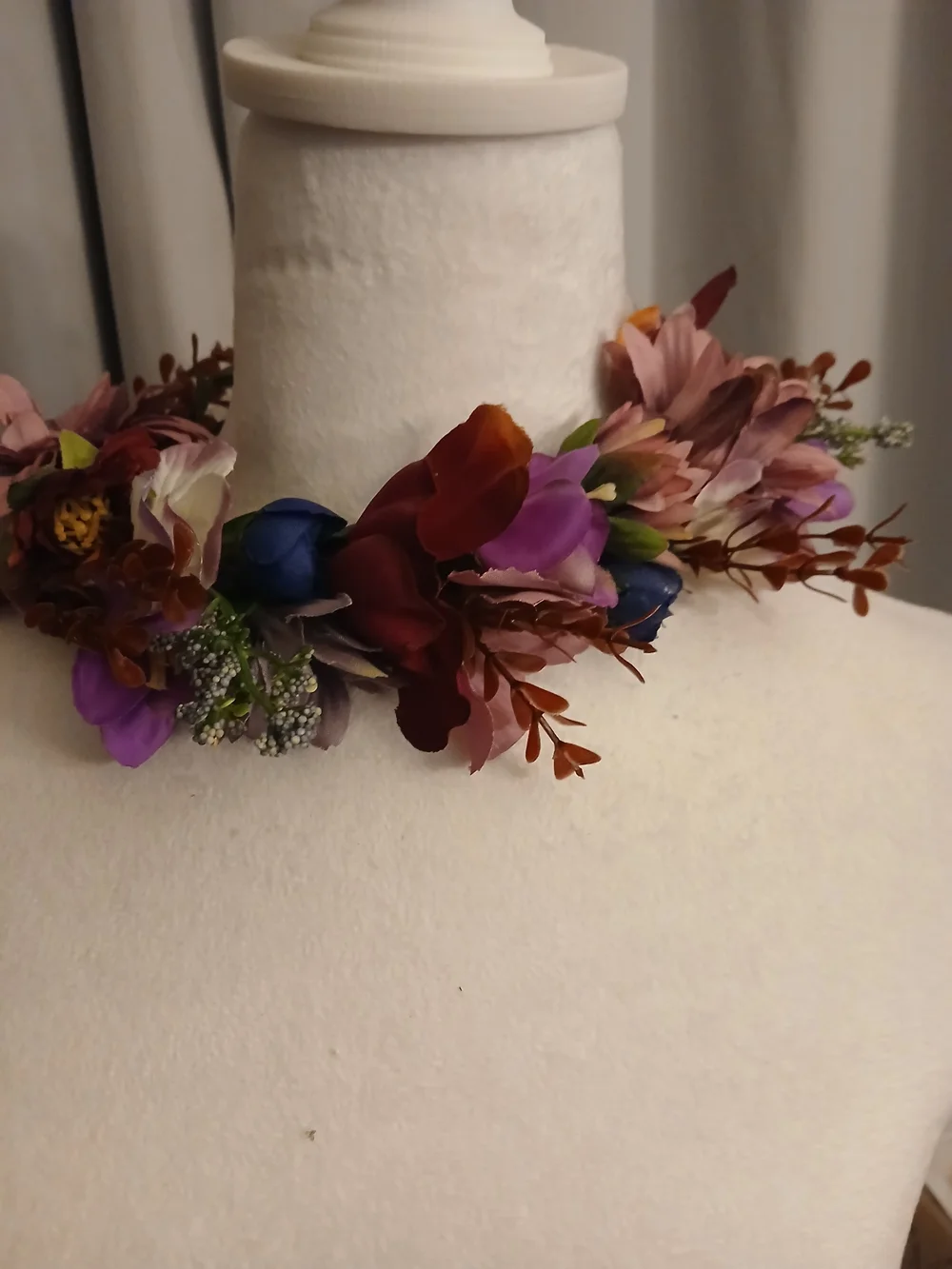 Floral Mix Ribbon Tie Choker Necklace - Multicolor Crown Bridal Festival Fairy
